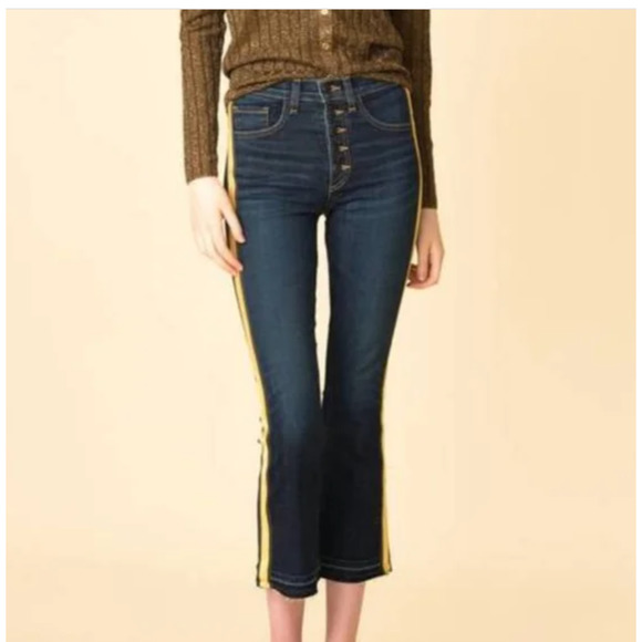 VERONICA BEARD Blue Stripe Carolyn Baby Boot Jeans sz 26 - Picture 2 of 13